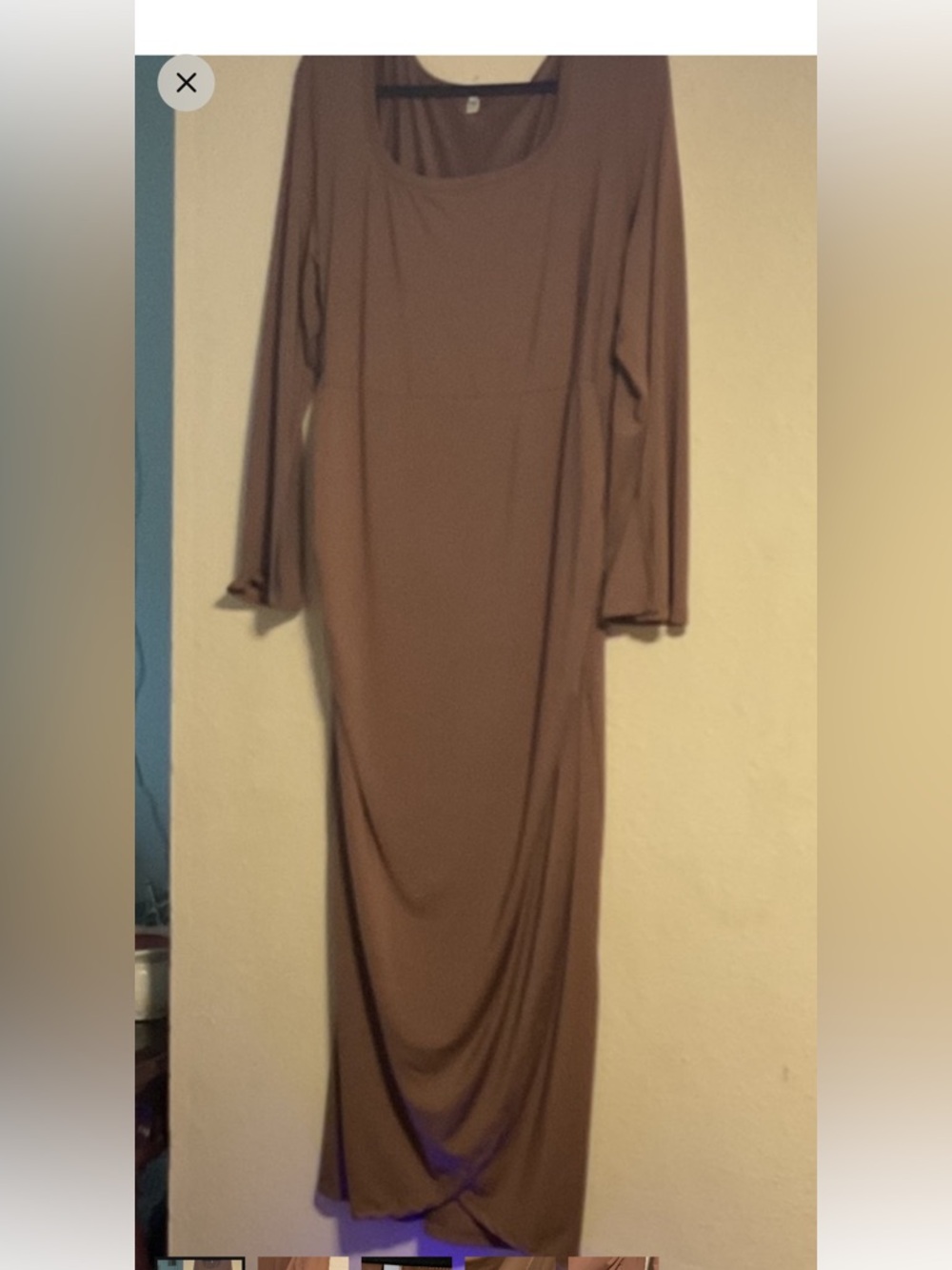 Elegant Brown Long Sleeve Dress